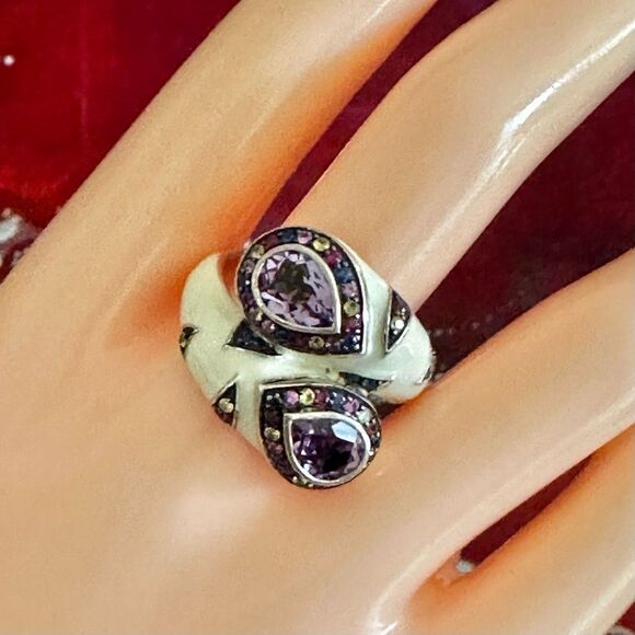 Effy (BH) Sterling Silver Multi-Gem & Enamel Statement Ring